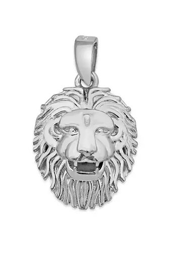 silver rhodium lion design 925 pendant