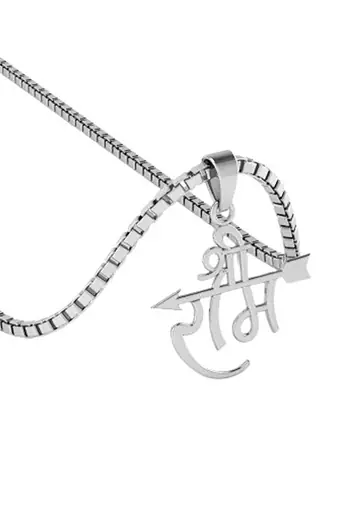 silver jai shree ram 925 silver pendant
