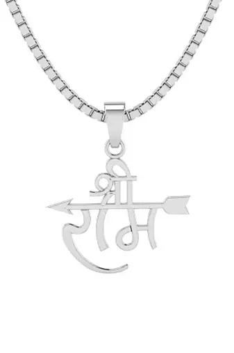 silver jai shree ram 925 silver pendant