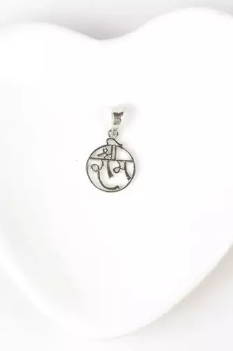 silver round shree ram 925 silver pendant