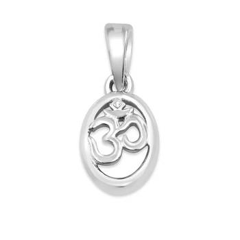silver om oval design 925 silver pendant 5
