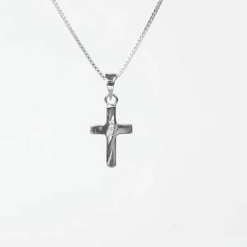 silver cross minimal design 925 pendant 4
