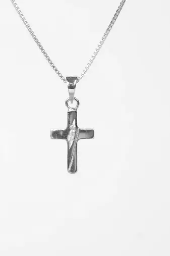 silver cross minimal design 925 pendant