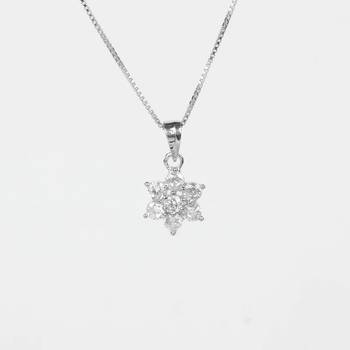 silver moissanite bloom design 925 pendant 2
