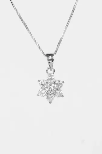 silver moissanite bloom design 925 pendant