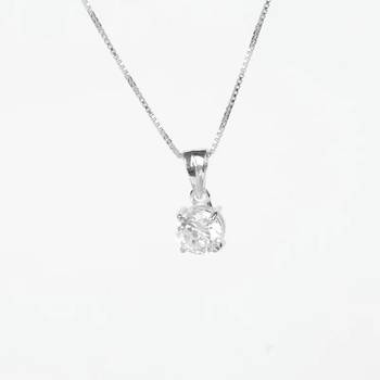 silver 4 prong solitaire 925 silver pendant 2