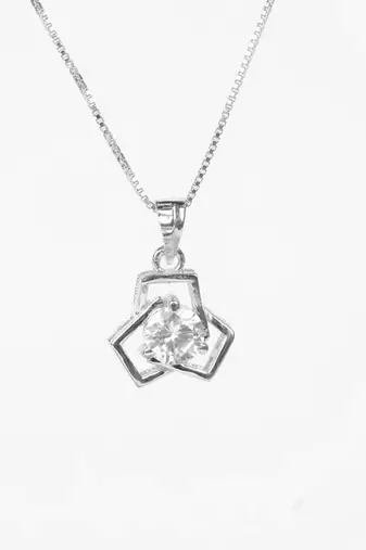 silver moissanite eliza design 925 pendant