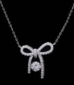 Pure 925 silver bow moissanite pendant for women