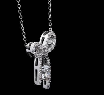 silver bow moissanite 925 silver pendant 2