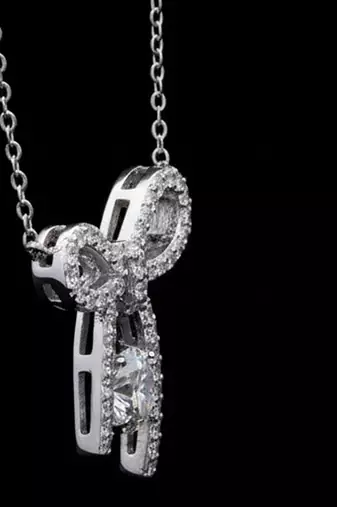 silver bow moissanite 925 silver pendant