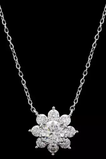 Pure 925 silver flower moissanite pendant for women