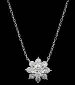 Pure 925 silver flower moissanite pendant for women