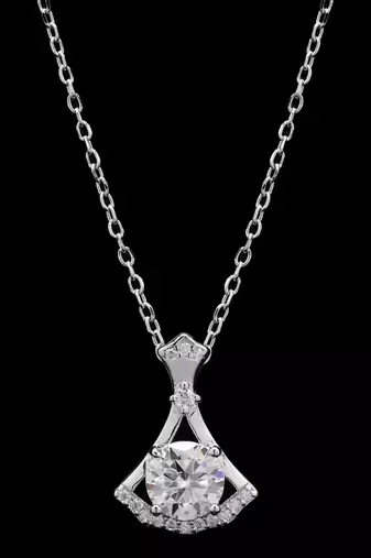Pure 925 silver axe moissanite pendant for women