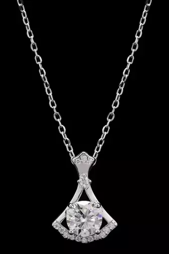 silver moissanite axe design 925 pendant