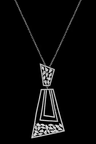 Pure 925 silver lets connect moissanite pendant for women