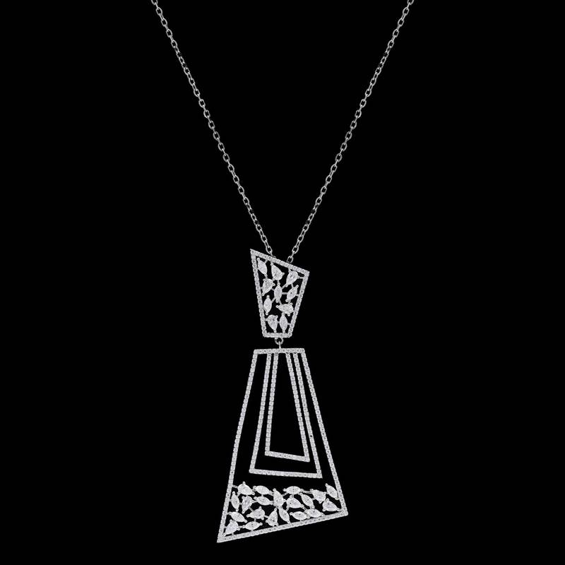 Pure 925 silver lets connect moissanite pendant for women