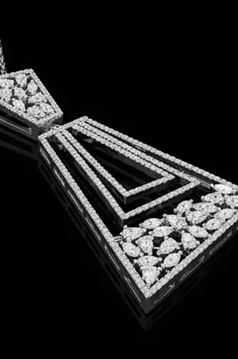 silver moissanite lets connect 925 pendant