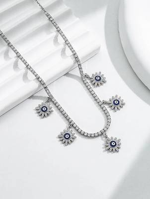 silver tennis flower 925 silver chain 1