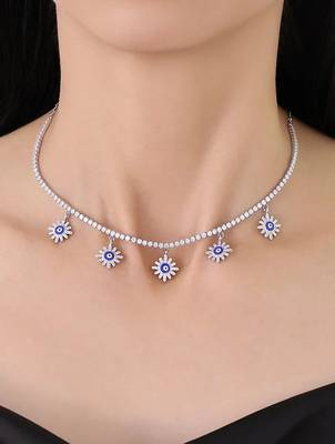 silver tennis flower 925 silver chain 3