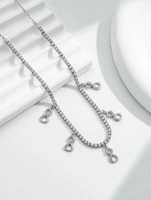 silver rhodium infinity 925 silver chain 1