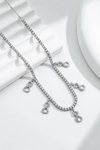 Pure 925 silver infinity tennis chain for women