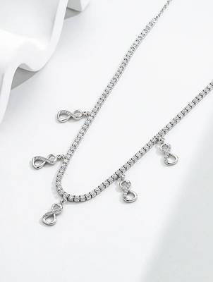 silver rhodium infinity 925 silver chain 2