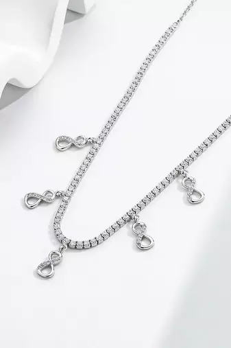 silver rhodium infinity 925 silver chain