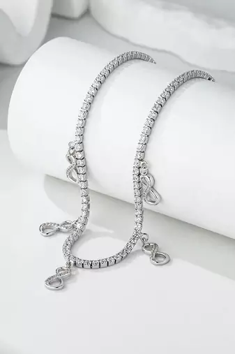 silver rhodium infinity 925 silver chain