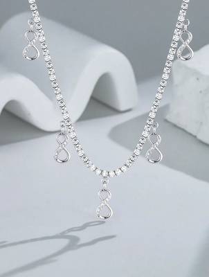 silver rhodium infinity 925 silver chain 4