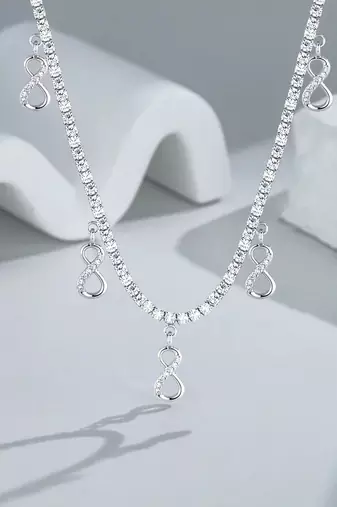 silver rhodium infinity 925 silver chain