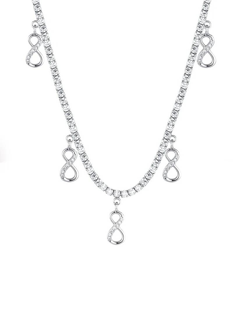 Pure 925 silver infinity tennis chain for women