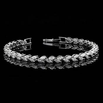 silver rhodium marquise cut 925 silver bracelet 2
