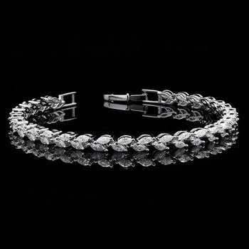 silver rhodium marquise cut 925 silver bracelet 3