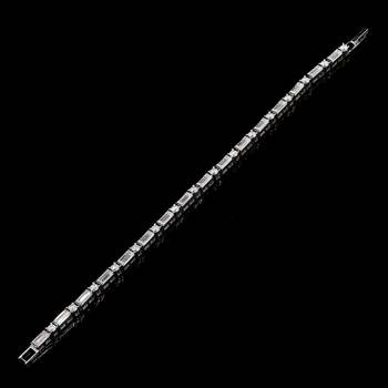 silver round baguette moissanite 925 silver bracelet 1