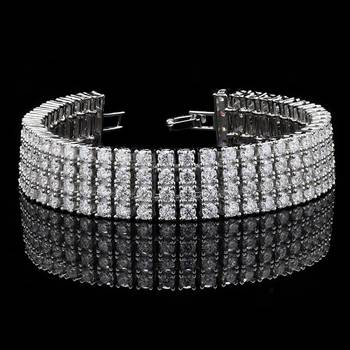 925 silver 4 layer moissanite tennis bracelet 1