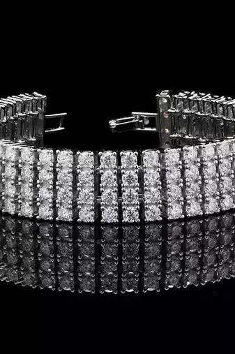 Pure 925 silver 4 layer tennis moissanite bracelet for women