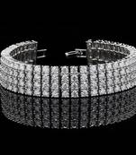 Pure 925 silver 4 layer tennis moissanite bracelet for women