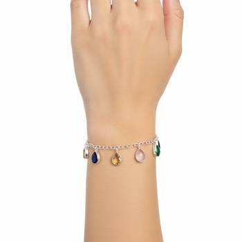 925 silver multi gemstone pear cut bracelet 1