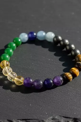 925 silver blue beaded vyapari fashion bracelet