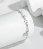 Pure 925 silver frosted snowflake charm bracelet for women