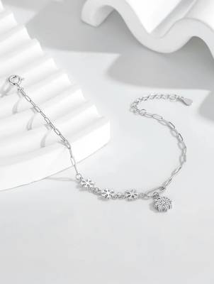 925 silver snowflake charm fashion bracelet 2