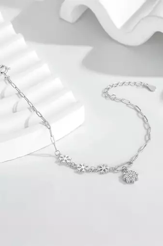 925 silver snowflake charm fashion bracelet