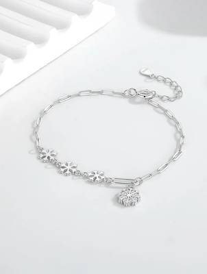 925 silver snowflake charm fashion bracelet 3
