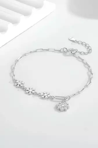 925 silver snowflake charm fashion bracelet