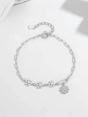 925 silver snowflake charm fashion bracelet 4