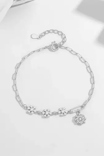 925 silver snowflake charm fashion bracelet