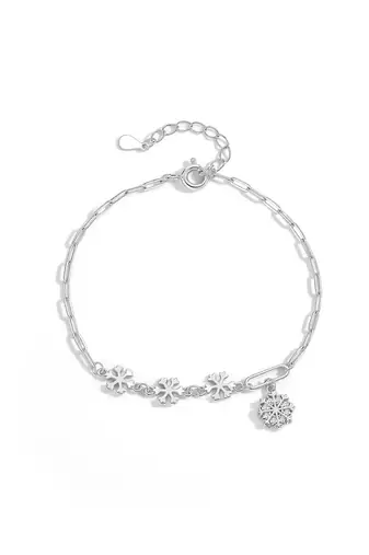 925 silver snowflake charm fashion bracelet