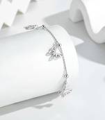 Pure 925 silver butterfly charm bracelet for women
