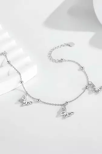 925 silver butterfly charm fashion bracelet
