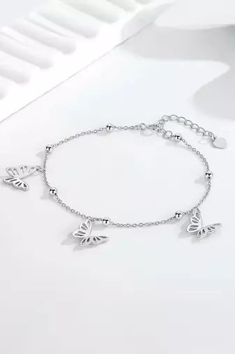 925 silver butterfly charm fashion bracelet